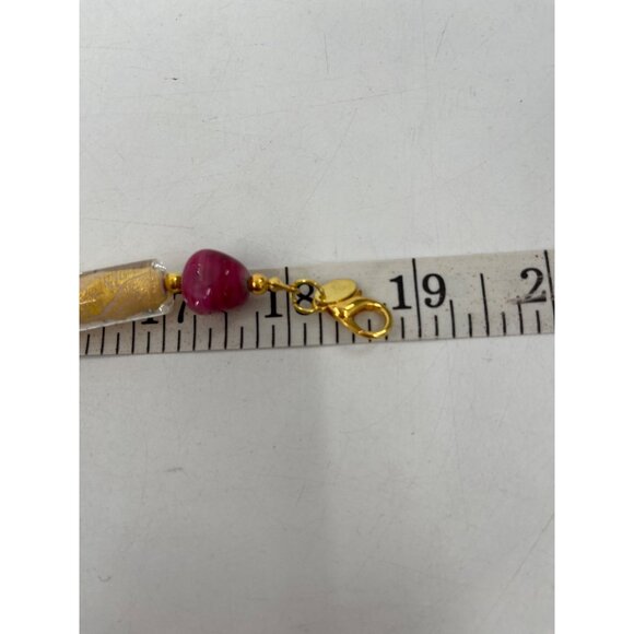 Stauer Rosa Murano Glass Beaded Necklace & Earrings Set With Gold Accents parure - Picture 14 of 16